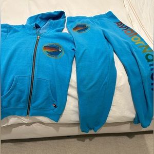 Kids Aviator Nation matching set. Pants size 14 zip up hoodie size 12.